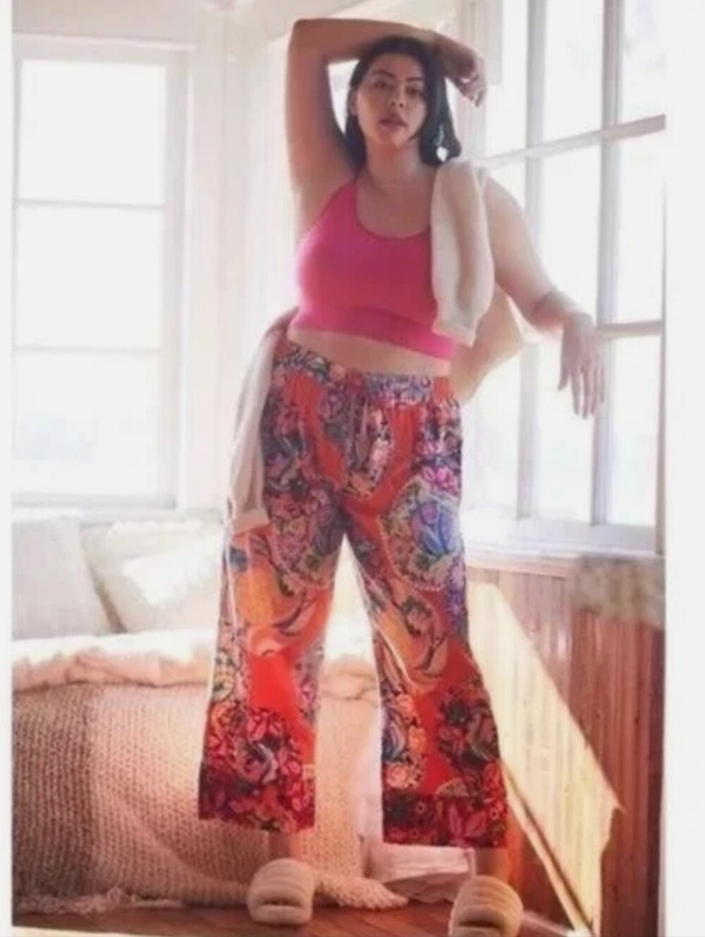 Anthropologie Alexandra Farmer Secret Garden Flannel Pajama Pants XL Petite - Picture 2 of 8